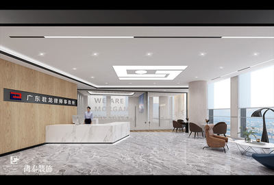 380平米簡約風辦公室裝修設計效果圖 | 君龍律師事務所